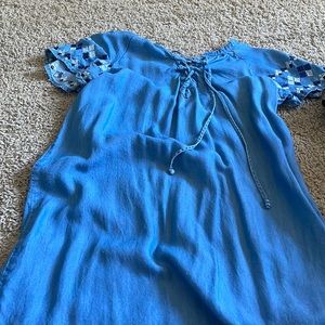 Old Navy Chambray Flutter-sleeved Mini Dress